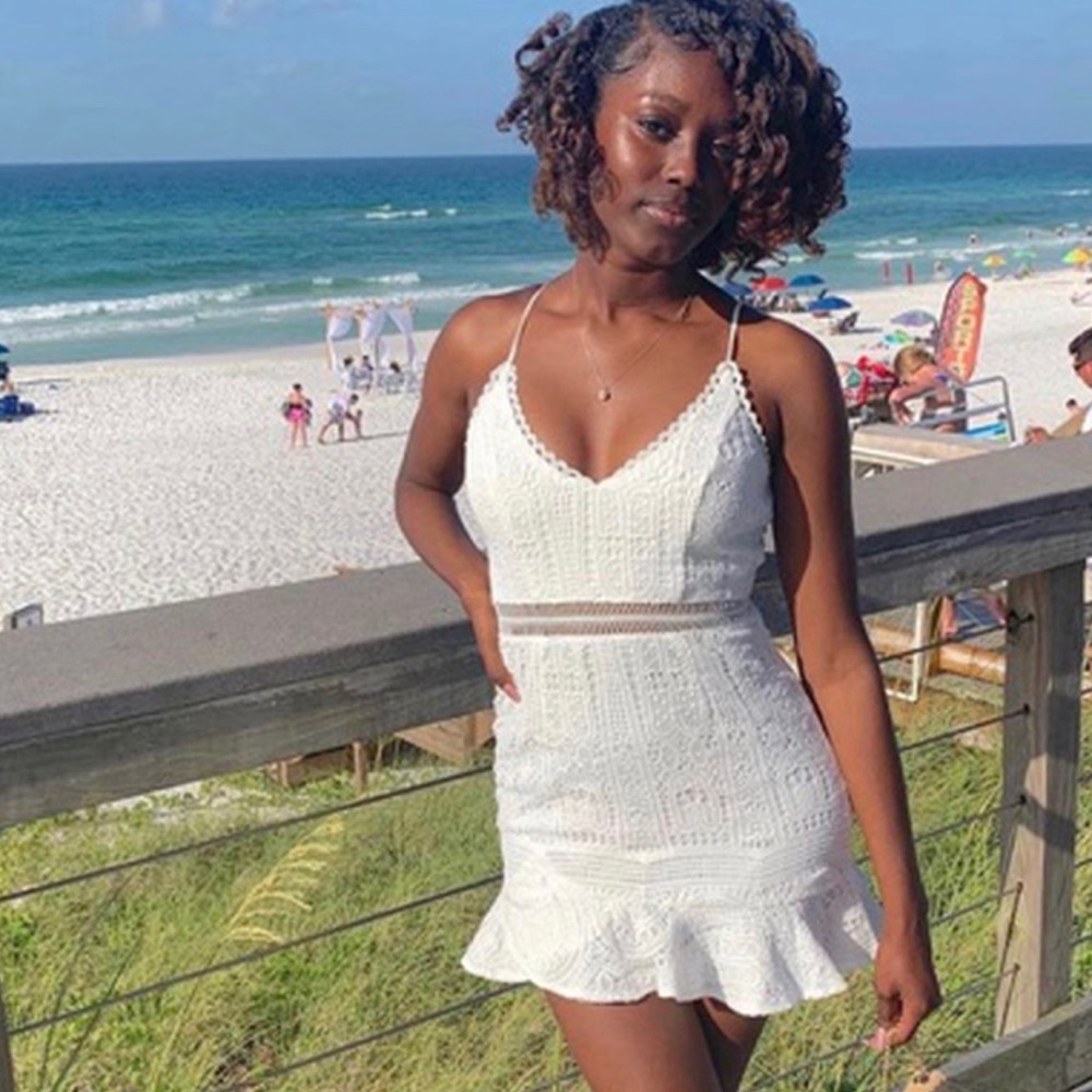 A white woven dress